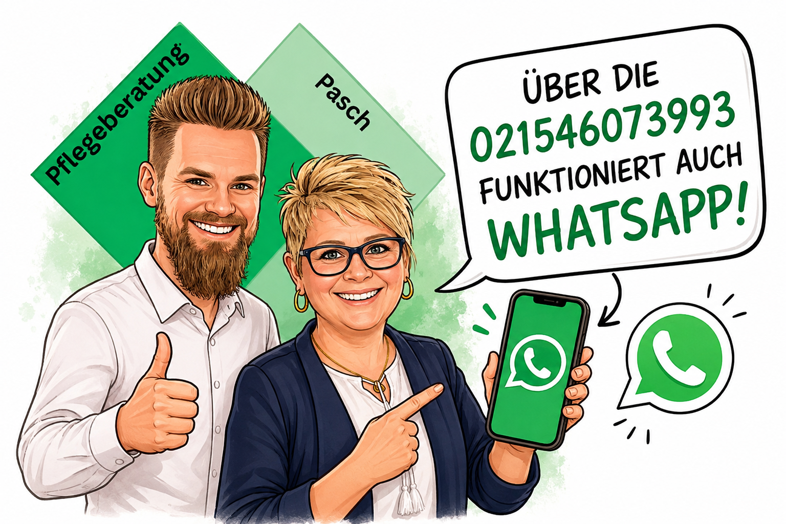 Erreichbarkeit auch über WhatsApp gegeben